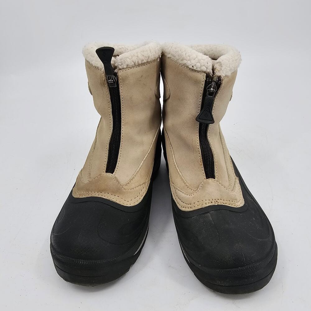Columbia Cascadian Snowchill Suede Thermolite Winter Boots Beige Women’s Size 8 - Picture 2 of 10